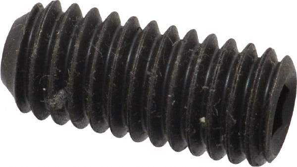 Value Collection - 7/16-14 UNC, 1" OAL, Cup Point Set Screw - Grade 8 Alloy Steel, 7/32" Key - Eagle Tool & Supply