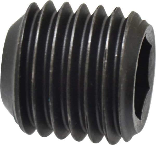Value Collection - 1-8 UNC, 1" OAL, Cup Point Set Screw - Grade 8 Alloy Steel, 9/16" Key - Eagle Tool & Supply