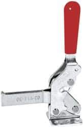 De-Sta-Co - 1,000 Lb Holding Capacity, Vertical Handle, Manual Hold Down Toggle Clamp - 64° Handle Movement, 76° Bar Opening, Solid Bar, Flanged Base, Electro-Plated Zinc, Carbon Steel - Eagle Tool & Supply