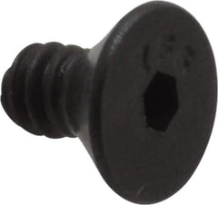 Value Collection - #6-32 UNC Hex Socket Drive, 82° Flat Screw - Alloy Steel, Black Oxide Finish, Fully Threaded, 1/4" OAL - Eagle Tool & Supply
