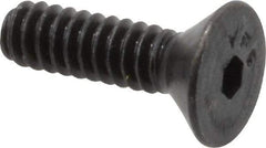 Value Collection - #6-32 UNC Hex Socket Drive, 82° Flat Screw - Alloy Steel, Black Oxide Finish, Fully Threaded, 1/2" OAL - Eagle Tool & Supply