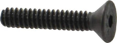 Value Collection - #6-32 UNC Hex Socket Drive, 82° Flat Screw - Alloy Steel, Black Oxide Finish, Fully Threaded, 3/4" OAL - Eagle Tool & Supply