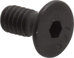 Value Collection - #8-32 UNC Hex Socket Drive, 82° Flat Screw - Alloy Steel, Black Oxide Finish, Fully Threaded, 3/8" OAL - Eagle Tool & Supply