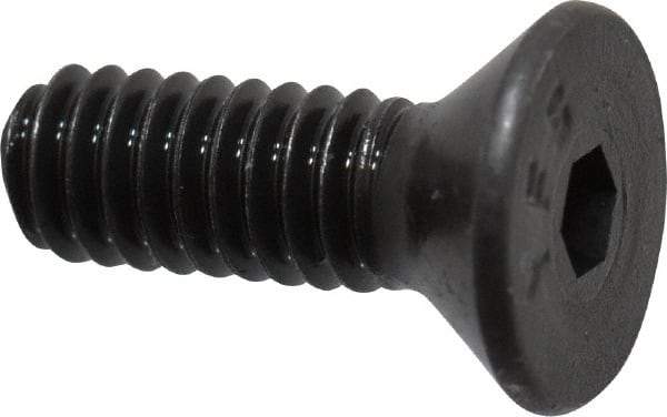 Value Collection - #8-32 UNC Hex Socket Drive, 82° Flat Screw - Alloy Steel, Black Oxide Finish, Fully Threaded, 1/2" OAL - Eagle Tool & Supply