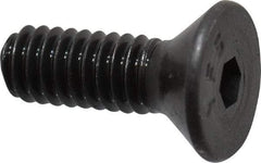 Value Collection - #8-32 UNC Hex Socket Drive, 82° Flat Screw - Alloy Steel, Black Oxide Finish, Fully Threaded, 1/2" OAL - Eagle Tool & Supply