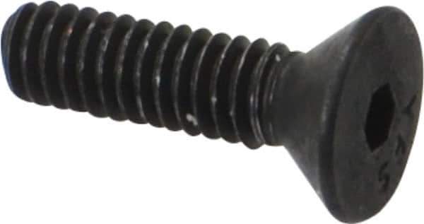 Value Collection - #8-32 UNC Hex Socket Drive, 82° Flat Screw - Alloy Steel, Black Oxide Finish, Fully Threaded, 5/8" OAL - Eagle Tool & Supply