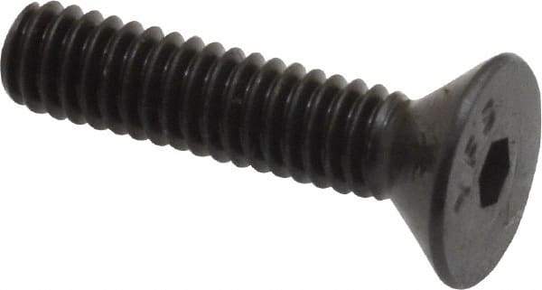 Value Collection - #8-32 UNC Hex Socket Drive, 82° Flat Screw - Alloy Steel, Black Oxide Finish, Fully Threaded, 3/4" OAL - Eagle Tool & Supply