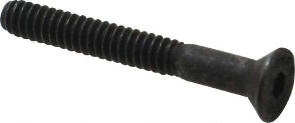 Value Collection - #10-24 UNC Hex Socket Drive, 82° Flat Screw - Alloy Steel, Black Oxide Finish, Partially Threaded, 1-1/2" OAL - Eagle Tool & Supply
