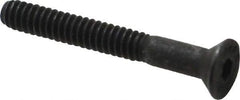 Value Collection - #10-24 UNC Hex Socket Drive, 82° Flat Screw - Alloy Steel, Black Oxide Finish, Partially Threaded, 1-1/2" OAL - Eagle Tool & Supply
