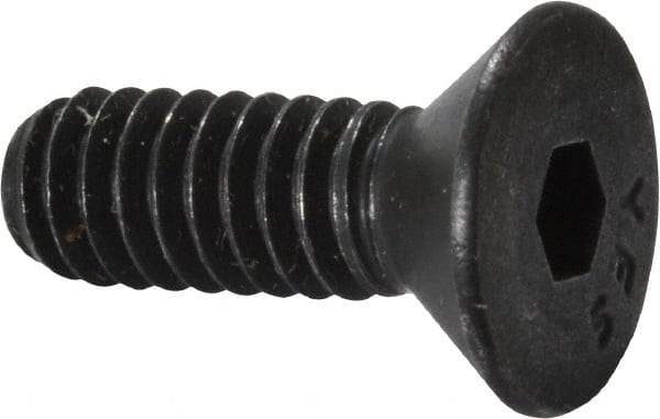 Value Collection - 1/4-20 UNC Hex Socket Drive, 82° Flat Screw - Alloy Steel, Black Oxide Finish, Fully Threaded, 3/4" OAL - Eagle Tool & Supply