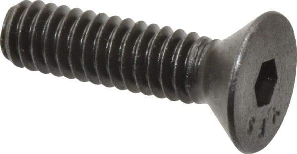 Value Collection - 1/4-20 UNC Hex Socket Drive, 82° Flat Screw - Alloy Steel, Black Oxide Finish, Fully Threaded, 1" OAL - Eagle Tool & Supply