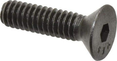 Value Collection - 1/4-20 UNC Hex Socket Drive, 82° Flat Screw - Alloy Steel, Black Oxide Finish, Fully Threaded, 1" OAL - Eagle Tool & Supply