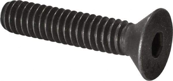 Value Collection - 1/4-20 UNC Hex Socket Drive, 82° Flat Screw - Alloy Steel, Black Oxide Finish, Fully Threaded, 1-1/4" OAL - Eagle Tool & Supply