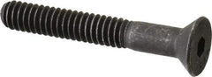Value Collection - 1/4-20 UNC Hex Socket Drive, 82° Flat Screw - Alloy Steel, Black Oxide Finish, Fully Threaded, 1-3/4" OAL - Eagle Tool & Supply