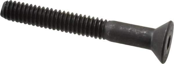Value Collection - 1/4-20 UNC Hex Socket Drive, 82° Flat Screw - Alloy Steel, Black Oxide Finish, Partially Threaded, 2" OAL - Eagle Tool & Supply