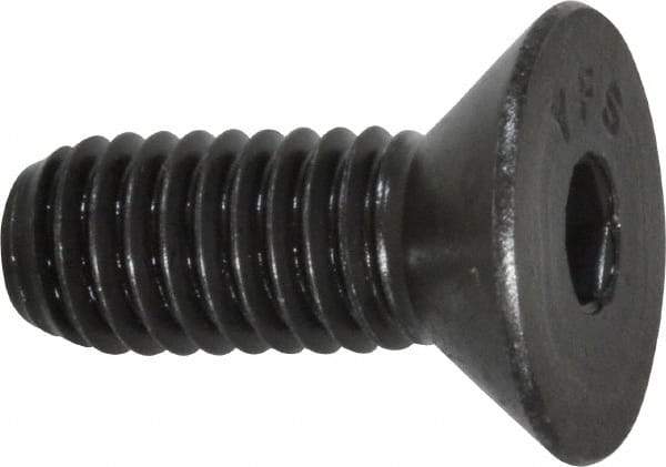 Value Collection - 3/8-16 UNC Hex Socket Drive, 82° Flat Screw - Alloy Steel, Black Oxide Finish, Fully Threaded, 1" OAL - Eagle Tool & Supply