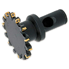 Iscar - Shank Connection, 0.37" Cutting Width, 1.3" Depth of Cut, 4" Cutter Diam, 8 Tooth Indexable Slotting Cutter - FDN-CF4 Toolholder, Q/XOMT Insert - Eagle Tool & Supply