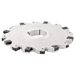 Iscar - Arbor Hole Connection, 1.06" Depth of Cut, 4" Cutter Diam, 1-1/4" Hole Diam, 5 Tooth Indexable Slotting Cutter - SDN-LN12 Toolholder, LNET Insert - Eagle Tool & Supply