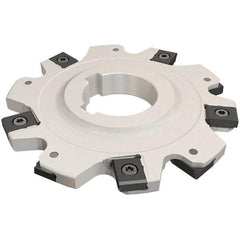Iscar - Arbor Hole Connection, 0.6693" Depth of Cut, 80mm Cutter Diam, 1-1/16" Hole Diam, 8 Tooth Indexable Slotting Cutter - SDN-LN12 Toolholder, LNET Insert - Eagle Tool & Supply