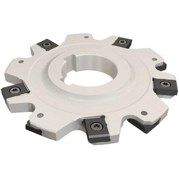 Iscar - Arbor Hole Connection, 1.2205" Depth of Cut, 125mm Cutter Diam, 1.5748" Hole Diam, 6 Tooth Indexable Slotting Cutter - SDN-LN12 Toolholder, LNET Insert - Eagle Tool & Supply