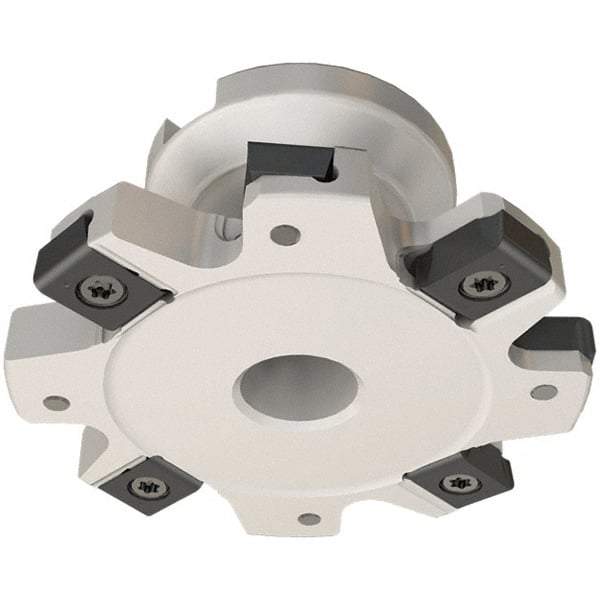 Iscar - Shell Mount B Connection, 1.41" Depth of Cut, 5" Cutter Diam, 1-1/4" Hole Diam, 6 Tooth Indexable Slotting Cutter - FDN-LN12 Toolholder, LNET Insert - Eagle Tool & Supply