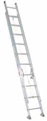 Made in USA - 40' High, Type II Rating, Aluminum Extension Ladder - Eagle Tool & Supply