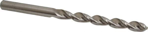 Accupro - 7.9mm 130° Cobalt Jobber Drill - Bright Finish, Right Hand Cut, Parabolic Flute, Straight Shank, 4-39/64" OAL, Split Point - Eagle Tool & Supply