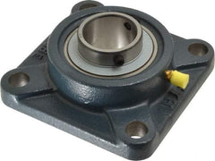 Value Collection - 1-1/4" ID, 4-1/4" OAW x 4-1/4" OAL x 4-1/4" OAH 4-Bolt High Temperature Flange Bearing - 2,500 Lb Static Cap, 4,300 Lb Dyn Cap, 3-1/4" Btw Mnt Hole Ctrs, 45/64" Base-to-Ctr Ht, Cast Iron - Eagle Tool & Supply