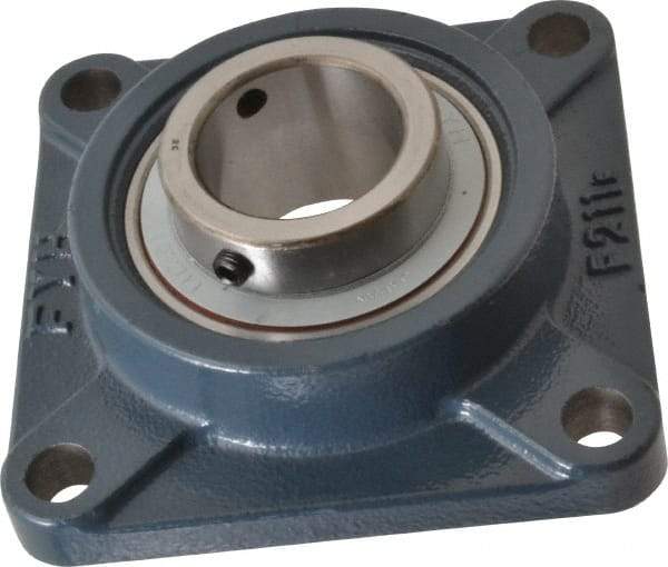 Value Collection - 2" ID, 6-3/8" OAW x 6-3/8" OAL x 6-3/8" OAH 4-Bolt High Temperature Flange Bearing - 6,470 Lb Static Cap, 9,550 Lb Dyn Cap, 5-1/8" Btw Mnt Hole Ctrs, 63/64" Base-to-Ctr Ht, Cast Iron - Eagle Tool & Supply