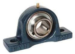 Value Collection - 2" ID, 4-29/32" OAW x 8-5/8" OAL x 4-29/32" OAH High Temperature Ball Bearing Pillow Block - 6,470 Lb Static Cap, 9,550 Lb Dyn Cap, 6.719" Btw Mnt Hole Ctrs, 2-1/2" Base-to-Ctr Ht, Cast Iron - Eagle Tool & Supply