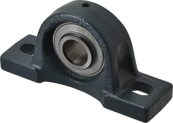 Value Collection - 3/4" ID, 2-17/32" OAW x 5" OAL x 2-17/32" OAH High Temperature Ball Bearing Pillow Block - 1,650 Lb Static Cap, 2,830 Lb Dyn Cap, 3-3/4" Btw Mnt Hole Ctrs, 1-5/16" Base-to-Ctr Ht, Cast Iron - Eagle Tool & Supply