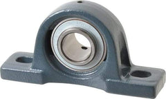 Value Collection - 1" ID, 2-25/32" OAW x 5-1/2" OAL x 2-25/32" OAH High Temperature Ball Bearing Pillow Block - 1,740 Lb Static Cap, 3,100 Lb Dyn Cap, 4-1/8" Btw Mnt Hole Ctrs, 1-7/16" Base-to-Ctr Ht, Cast Iron - Eagle Tool & Supply