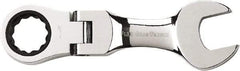 GearWrench - 11/16" 12 Point Flexhead Combination Wrench - Chrome Vanadium Steel, Full Polish Finish - Eagle Tool & Supply