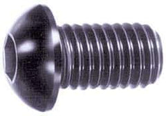 Holo-Krome - M10x1.50 Metric Coarse Hex Socket Drive, Button Screw - Grade 12.9 Alloy Steel, Black Oxide Finish, Fully Threaded, 16mm Length Under Head - Eagle Tool & Supply
