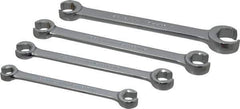 Blackhawk by Proto - 4 Piece, 3/8" x 7/16" to 3/4" x 1", Flare Nut Wrench Set - Inch Measurement Standard, Full Polish Finish, Comes in Vinyl Roll - Eagle Tool & Supply