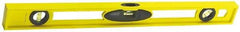 Stanley - 24" Long 3 Vial I-Beam Level - ABS Plastic, Yellow, 1 45°, 1 Level & 1 Plumb Vials - Eagle Tool & Supply