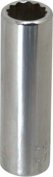 Blackhawk by Proto - 3/8", 1/4" Drive, Deep Hand Socket - 12 Points, 2" OAL, Chrome Finish - Eagle Tool & Supply