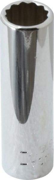 Blackhawk by Proto - 1/4" Drive, Deep Hand Socket - 12 Points, 1-15/16" OAL, Chrome Finish - Eagle Tool & Supply