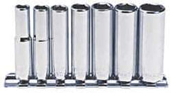 Blackhawk by Proto - 7 Piece 1/4" Drive Deep Well Socket Set - 6 Points, 1/4" to 1/2" Range, Inch Measurement Standard - Eagle Tool & Supply