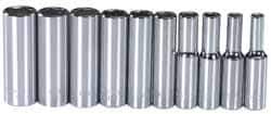 Blackhawk by Proto - 10 Piece 1/4" Drive Deep Well Socket Set - 6 Points, 4mm to 13mm Range, Metric Measurement Standard - Eagle Tool & Supply