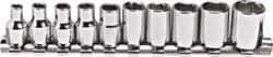 Blackhawk by Proto - 10 Piece 1/4" Drive Socket Set - 12 Points, 5mm to 13mm Range, Metric Measurement Standard - Eagle Tool & Supply