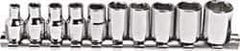 Blackhawk by Proto - 10 Piece 1/4" Drive Socket Set - 12 Points, 5mm to 13mm Range, Metric Measurement Standard - Eagle Tool & Supply