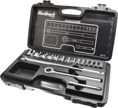 Blackhawk by Proto - 17 Piece 1/2" Drive Socket Set - 6, 12 Points, 3/8" to 1-1/4" Range, Inch Measurement Standard - Eagle Tool & Supply