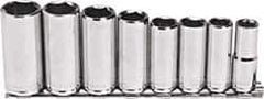 Blackhawk by Proto - 8 Piece 3/8" Drive Deep Well Socket Set - 6 Points, 10mm to 19mm Range, Metric Measurement Standard - Eagle Tool & Supply