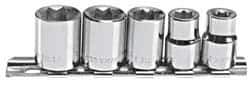 Blackhawk by Proto - 5 Piece 3/8" Drive Socket Set - 8 Points, 1/4" to 1/2" Range, Inch Measurement Standard - Eagle Tool & Supply