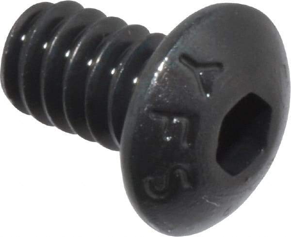 Value Collection - #6-32 UNC Hex Socket Drive, Button Screw - Alloy Steel, Black Oxide Finish, Fully Threaded, 1/4" Length Under Head - Eagle Tool & Supply