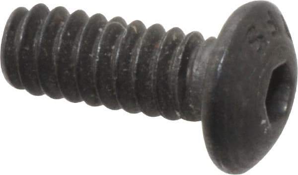 Value Collection - #6-32 UNC Hex Socket Drive, Button Screw - Alloy Steel, Black Oxide Finish, Fully Threaded, 3/8" Length Under Head - Eagle Tool & Supply