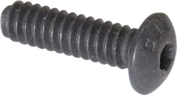 Value Collection - #6-32 UNC Hex Socket Drive, Button Screw - Alloy Steel, Black Oxide Finish, Fully Threaded, 1/2" Length Under Head - Eagle Tool & Supply