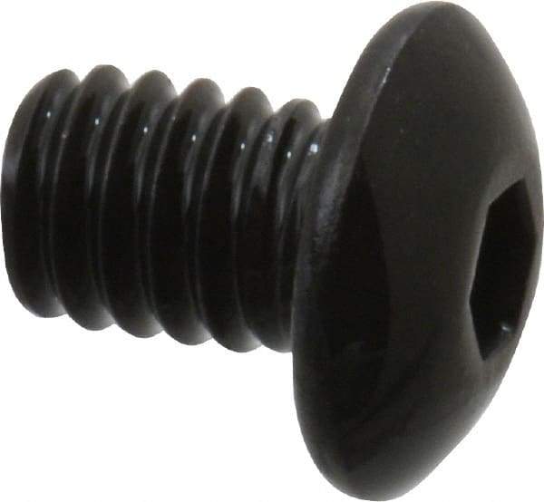 Value Collection - #8-32 UNC Hex Socket Drive, Button Screw - Alloy Steel, Black Oxide Finish, Fully Threaded, 1/4" Length Under Head - Eagle Tool & Supply