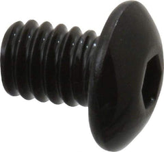 Value Collection - #8-32 UNC Hex Socket Drive, Button Screw - Alloy Steel, Black Oxide Finish, Fully Threaded, 1/4" Length Under Head - Eagle Tool & Supply